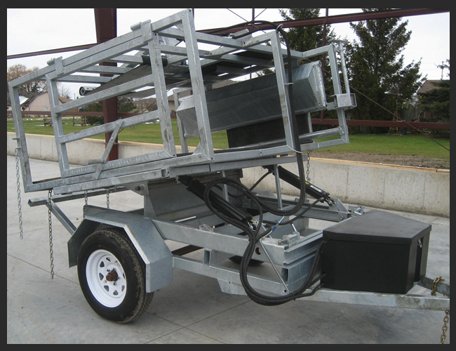 A 3-point hitch hoof trimming trailer