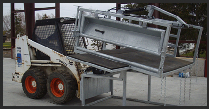 a skid steer mounted cattle hoof trimming chute